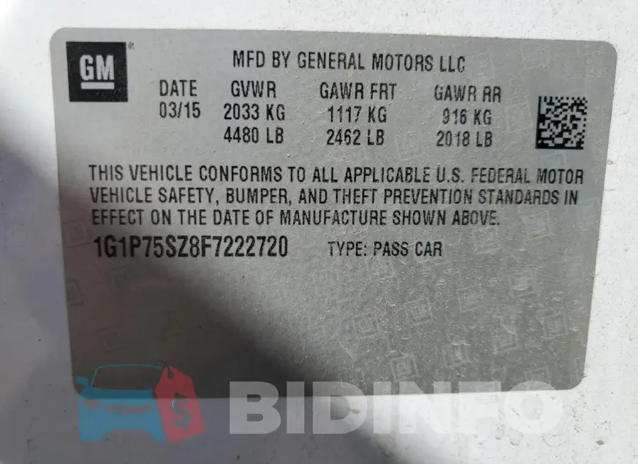 1G1P75SZ8F7222720 Photo# 12