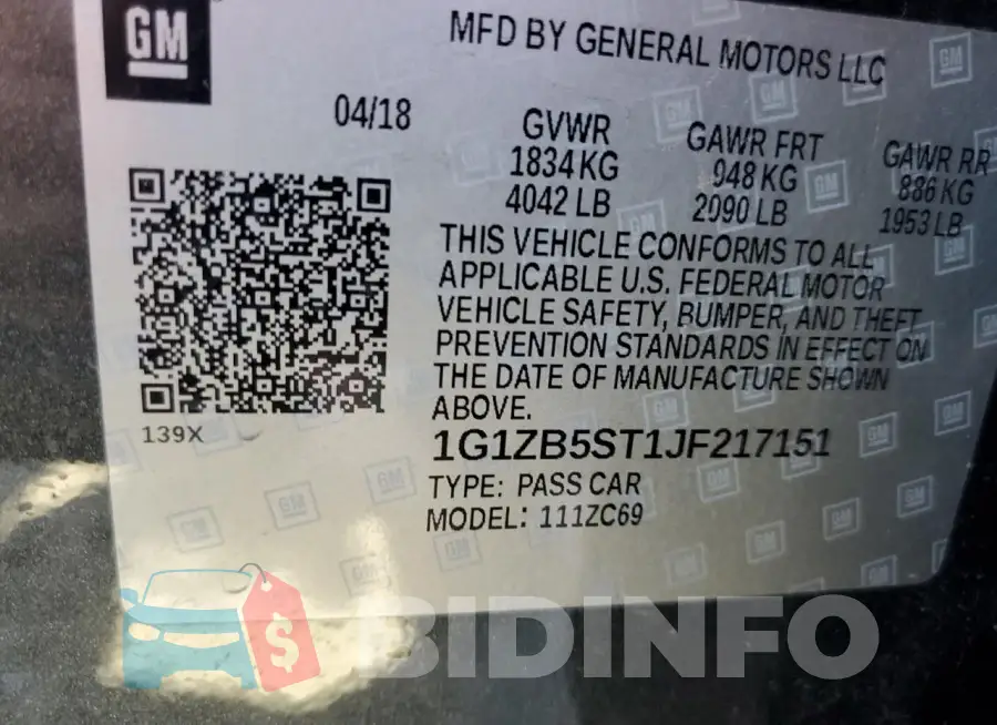 1G1ZB5ST1JF217151 Photo# 12