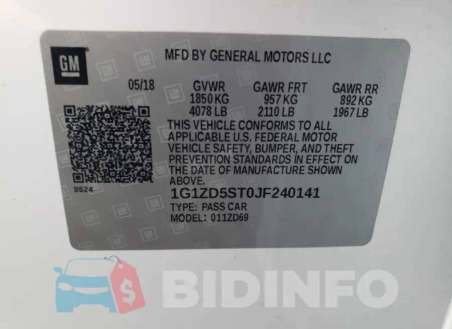1G1ZD5ST0JF240141 Photo# 12