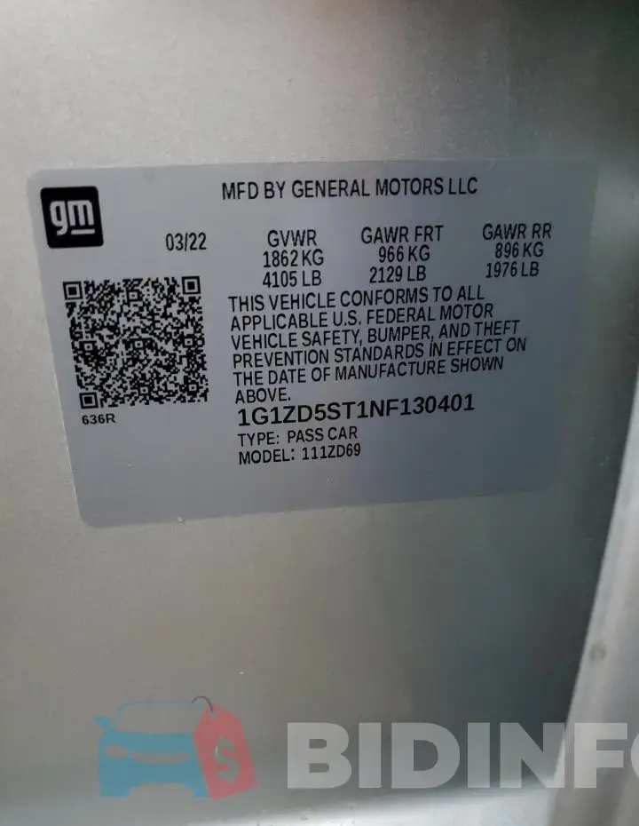 1G1ZD5ST1NF130401 Photo# 13
