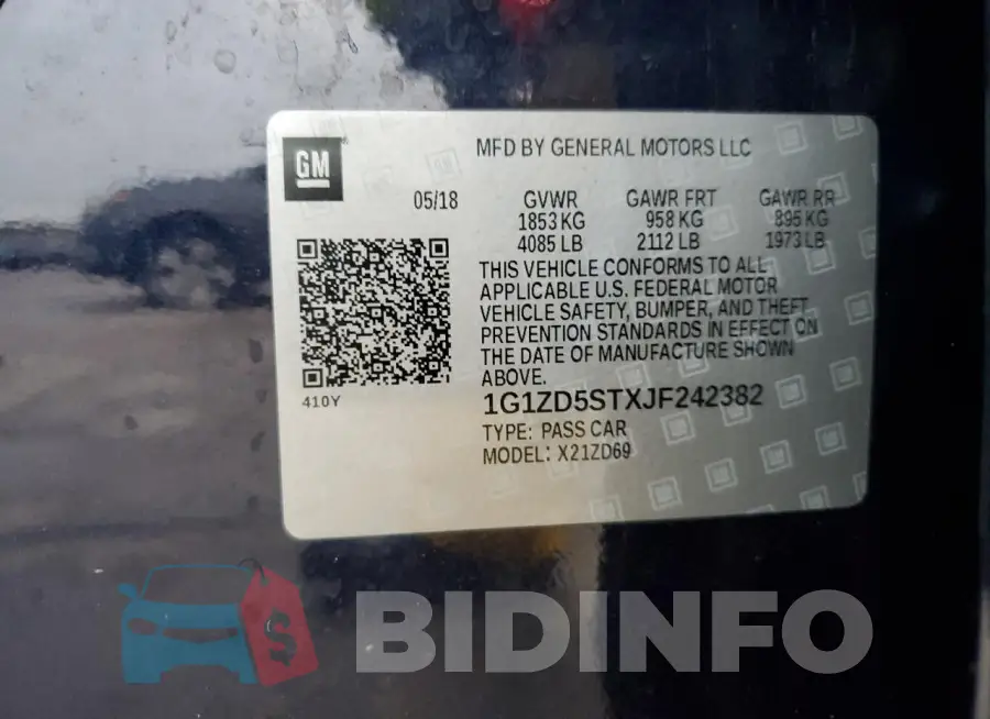 1G1ZD5STXJF242382 Photo# 13