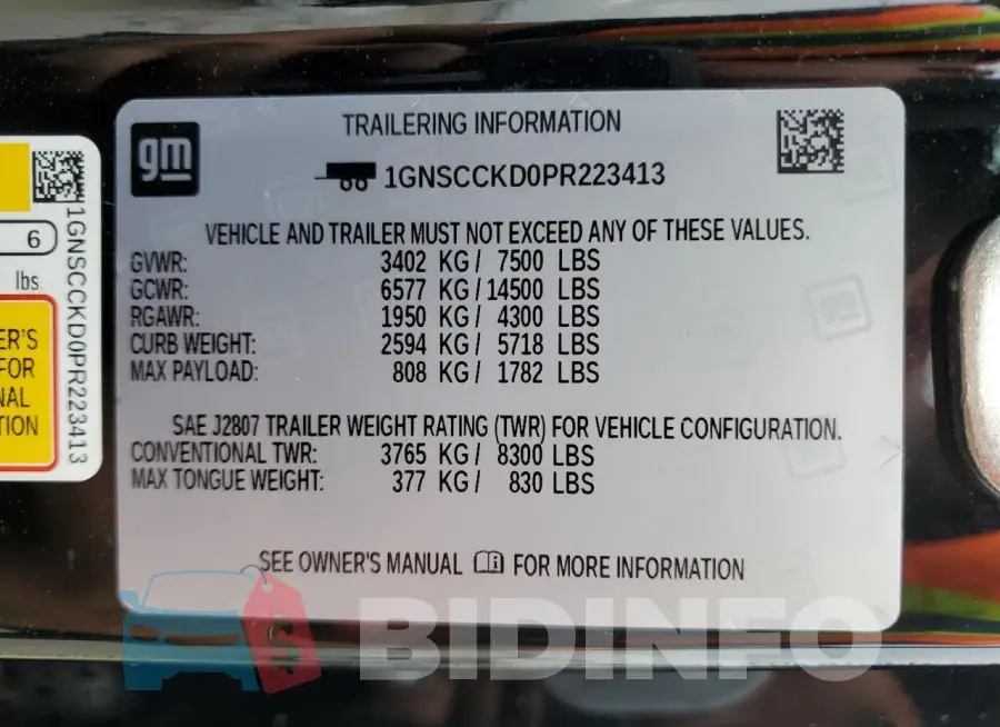 1GNSCCKD0PR223413 Photo# 13