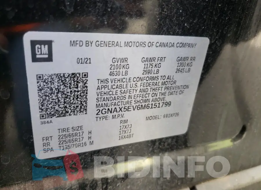 2GNAX5EV6M6151799 Photo# 12