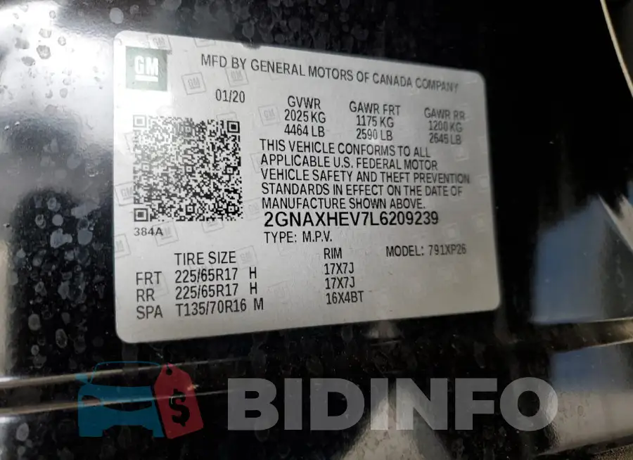 2GNAXHEV7L6209239 Photo# 13