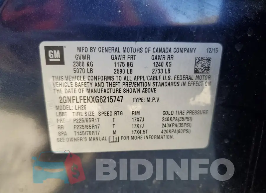 2GNFLFEKXG6215747 Photo# 13