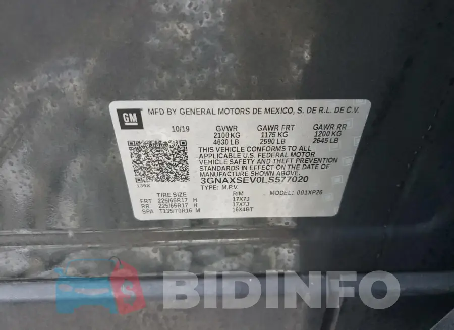 3GNAXSEV0LS577020 Photo# 14