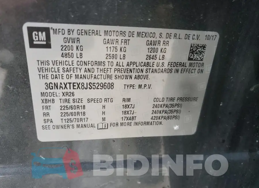 3GNAXTEX8JS529608 Photo# 13