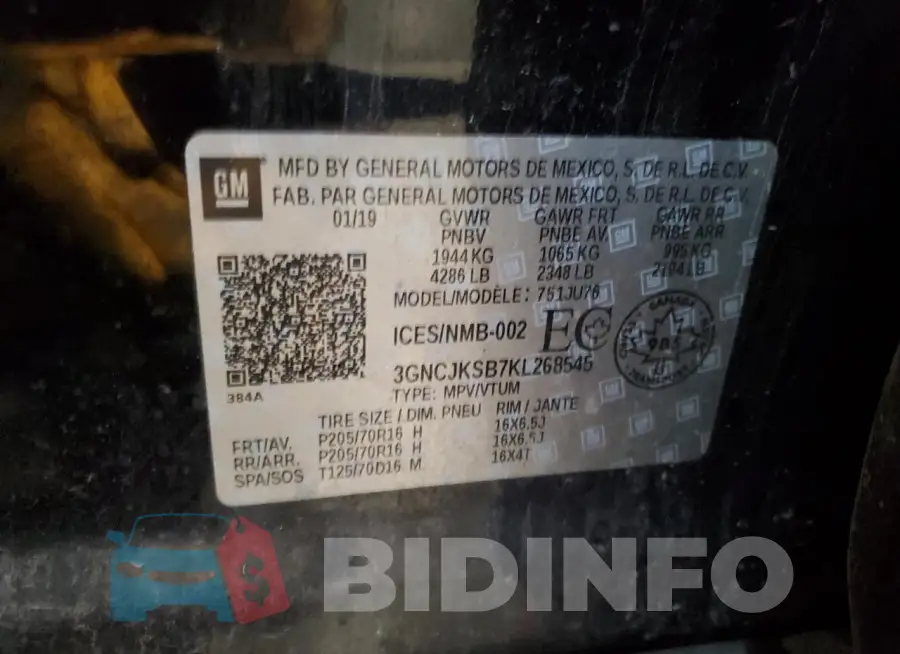 3GNCJKSB7KL268545 Photo# 13
