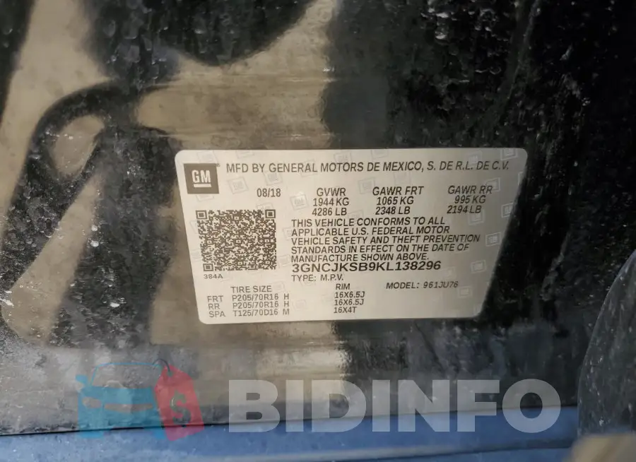 3GNCJKSB9KL138296 Photo# 13