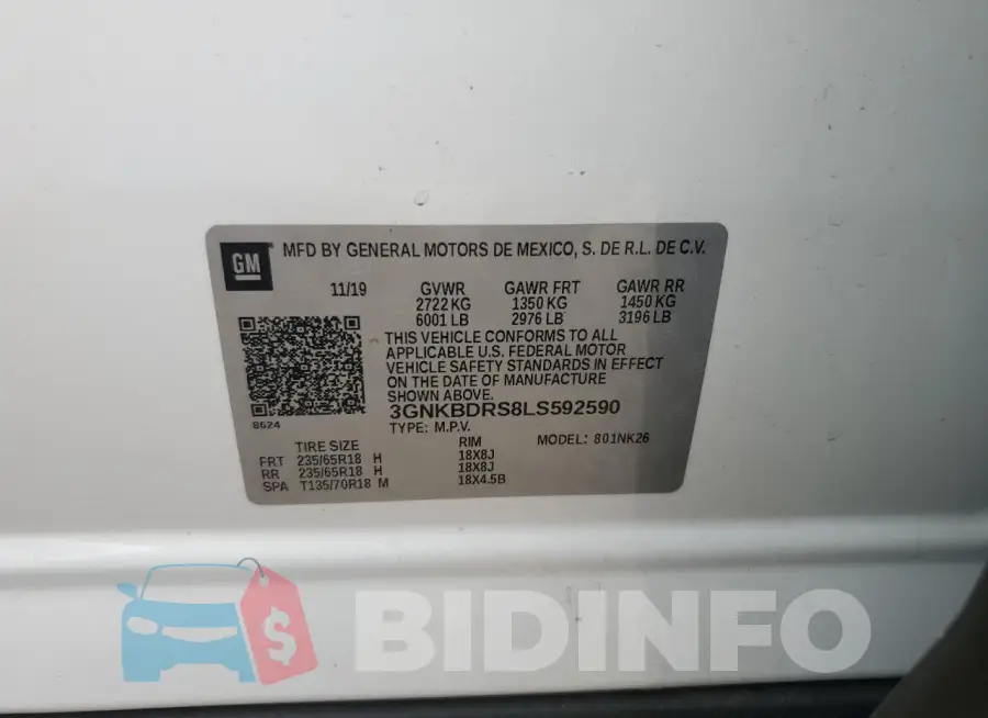 3GNKBDRS8LS592590 Photo# 13