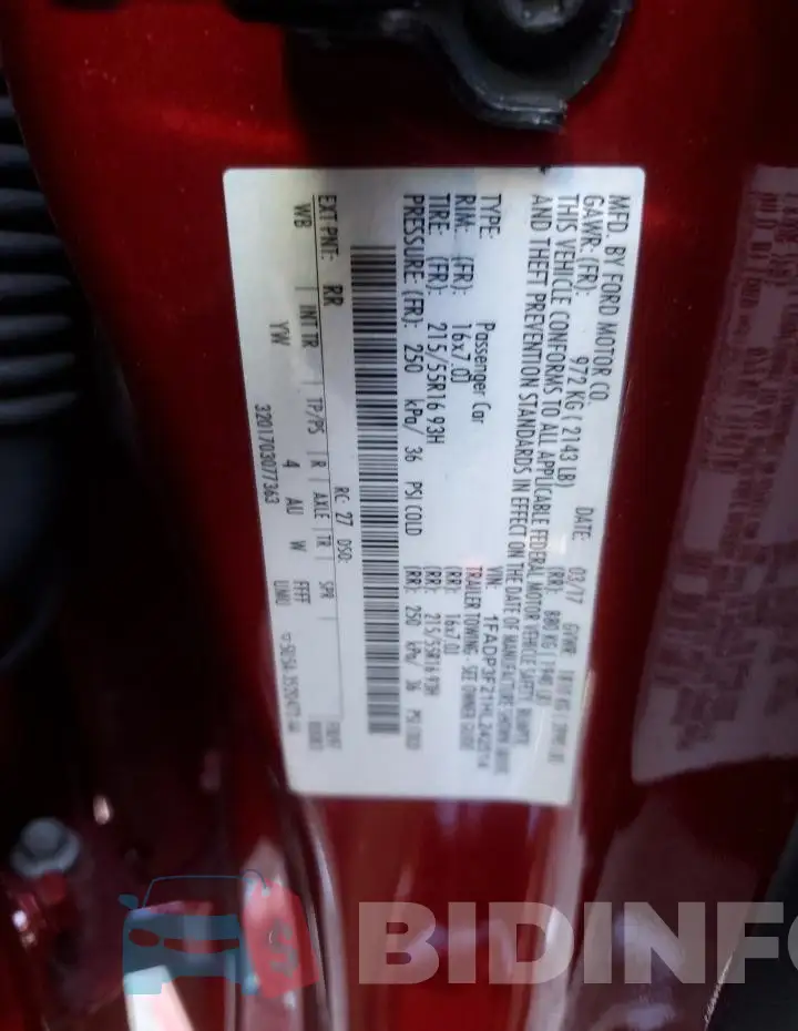 1FADP3F21HL242514 Photo# 12