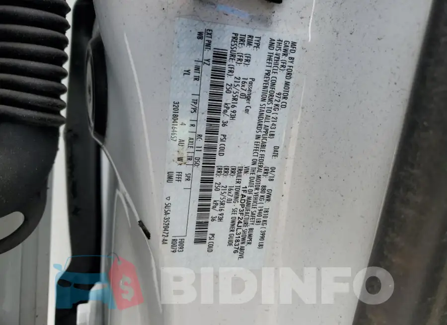 1FADP3F24JL318376 Photo# 12