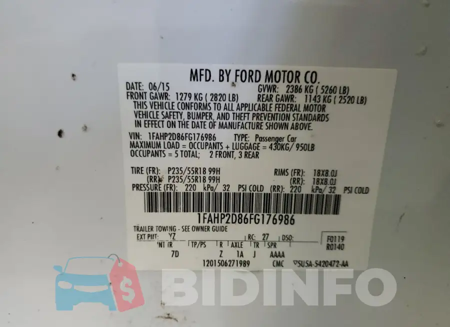 1FAHP2D86FG176986 Photo# 12