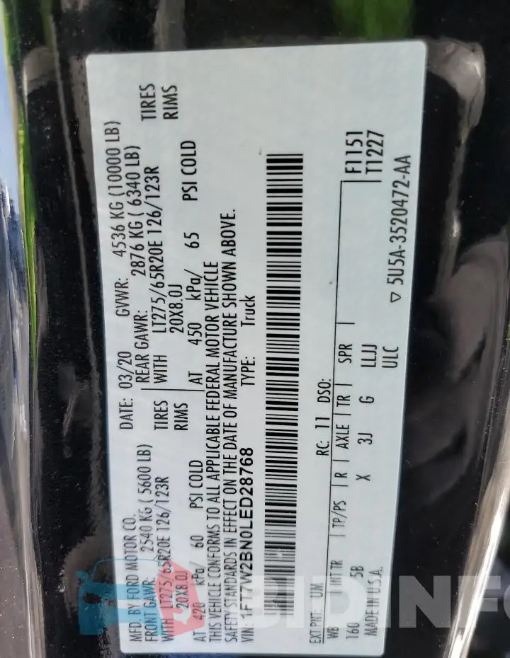 1FT7W2BN0LED28768 Photo# 12