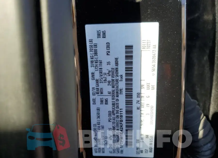 1FTFW1E42KFB18111 Photo# 12