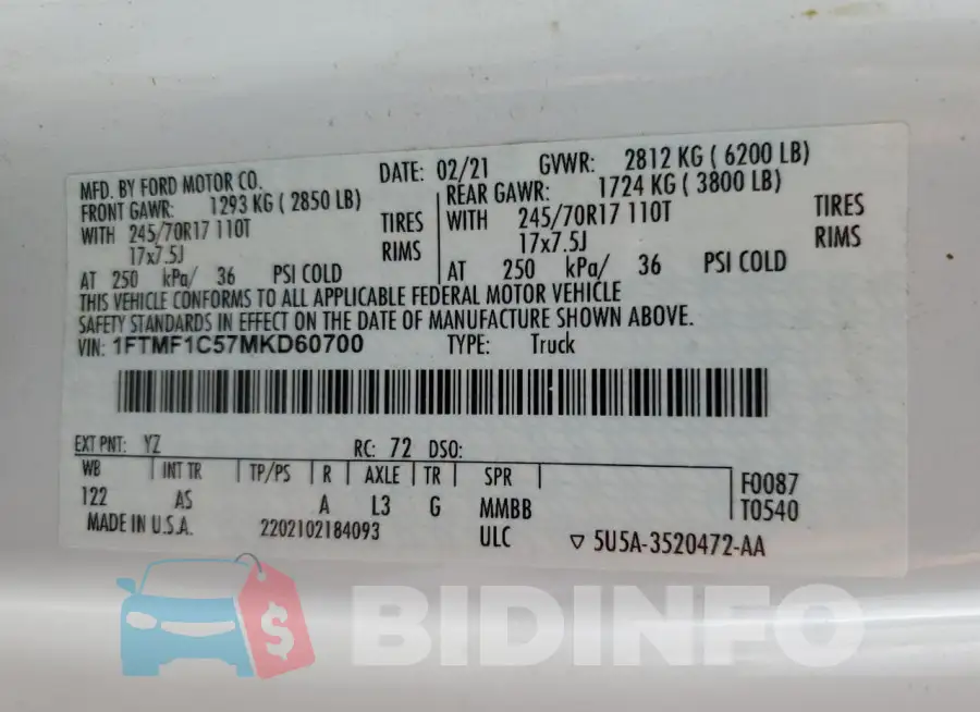 1FTMF1C57MKD60700 Photo# 13