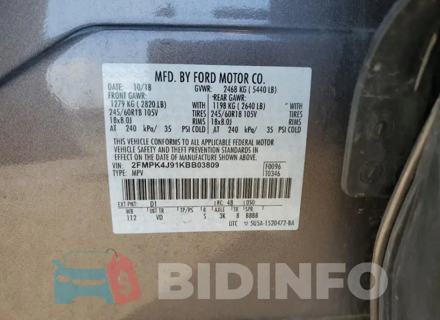 2FMPK4J91KBB03809 Photo# 14