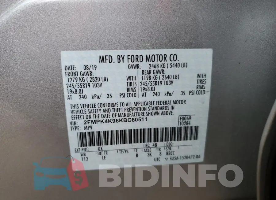 2FMPK4K96KBC60511 Photo# 12