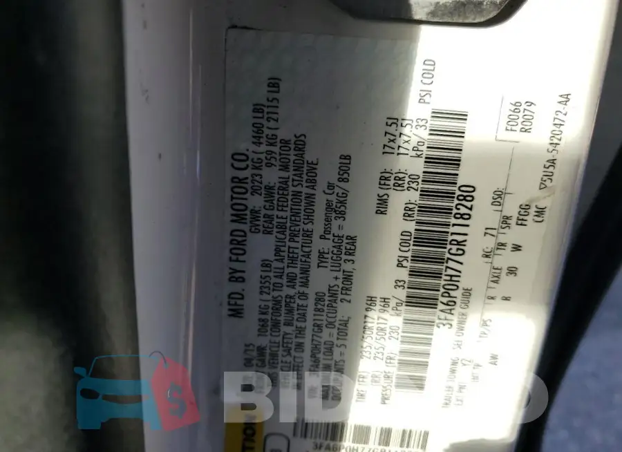 3FA6P0H77GR118280 Photo# 12