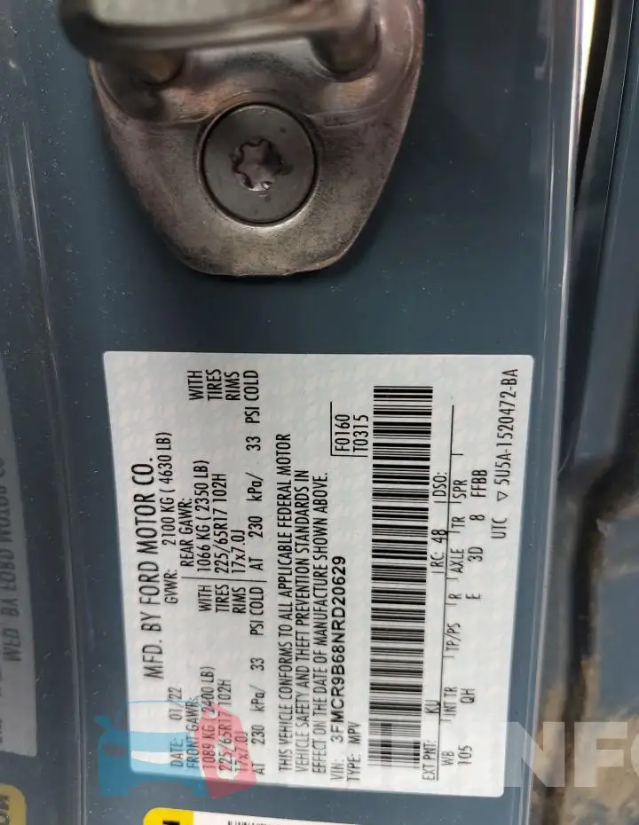 3FMCR9B68NRD20629 Photo# 13