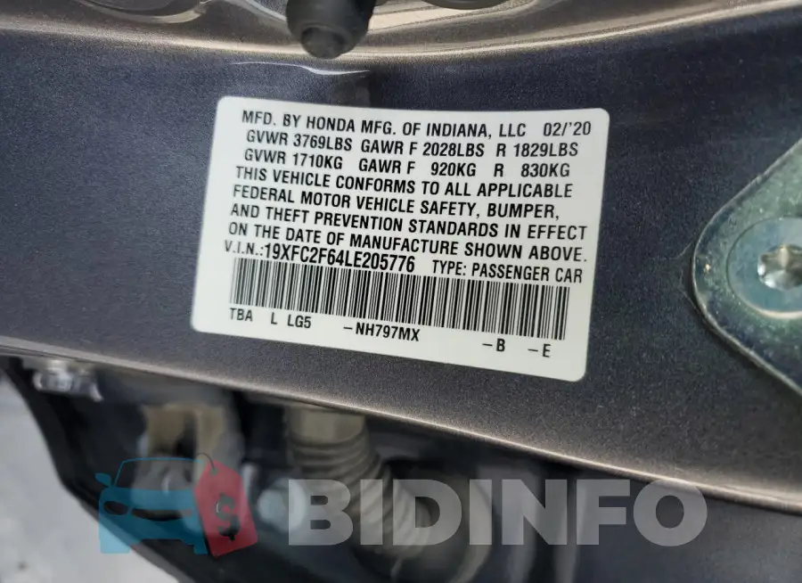 19XFC2F64LE205776 Photo# 12