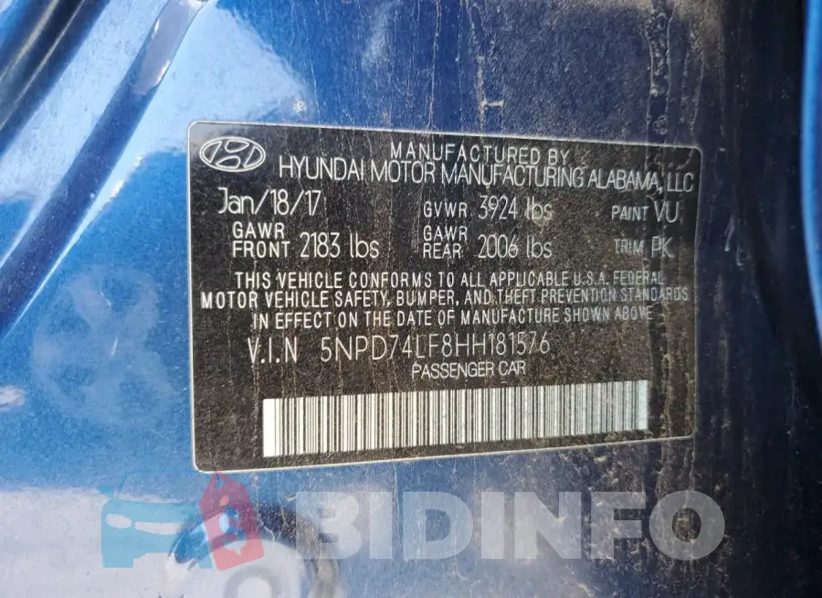5NPD74LF8HH181576 Photo# 13