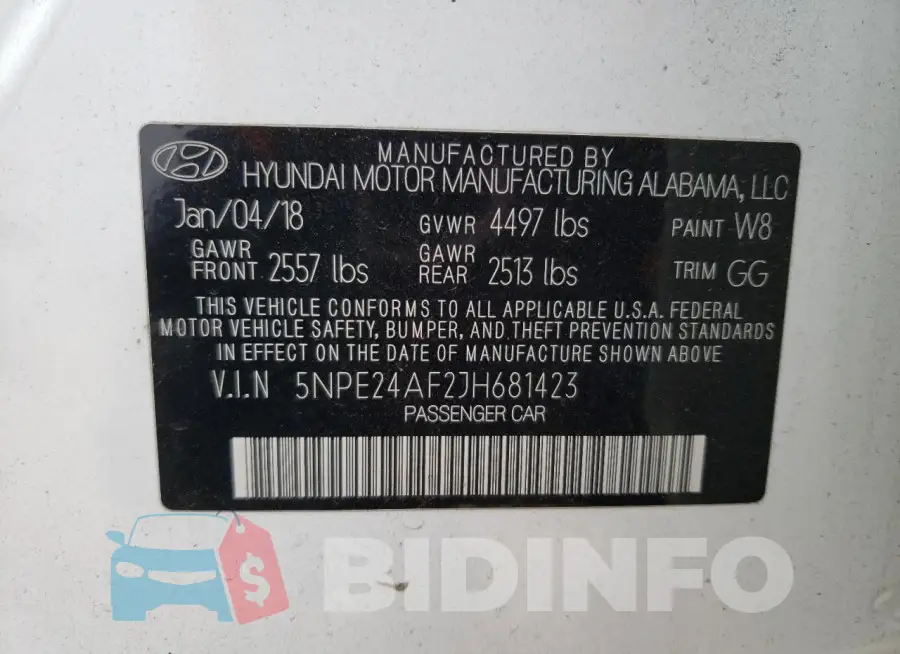 5NPE24AF2JH681423 Photo# 12