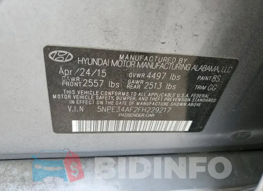 5NPE34AF2FH229217 Photo# 12
