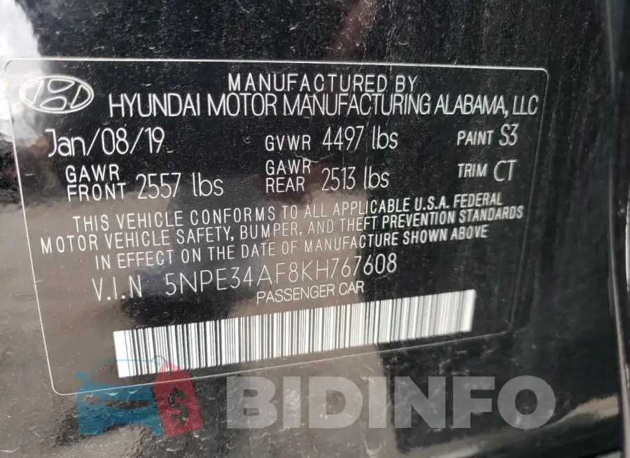 5NPE34AF8KH767608 Photo# 12