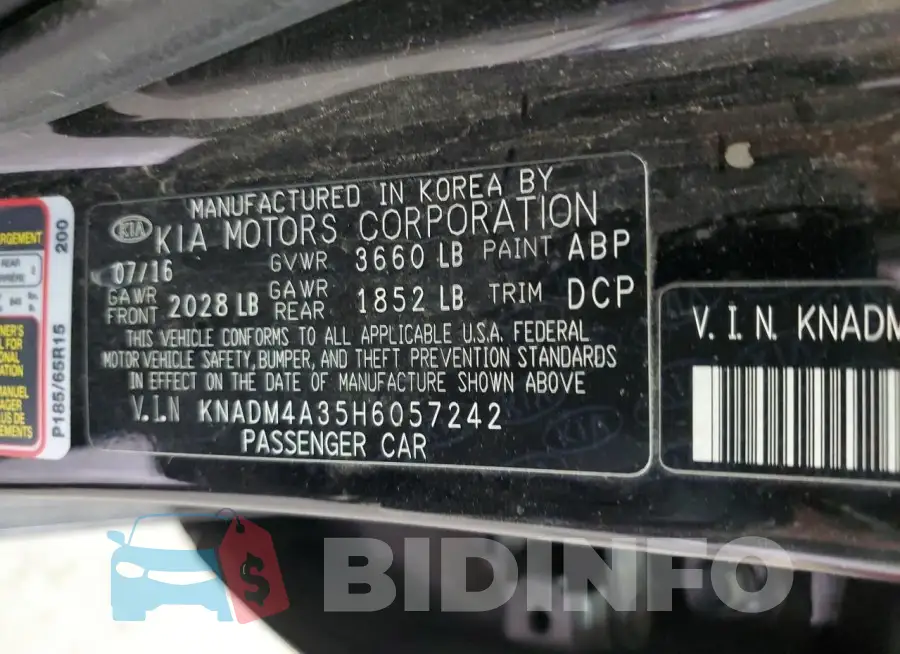 KNADM4A35H6057242 Photo# 12