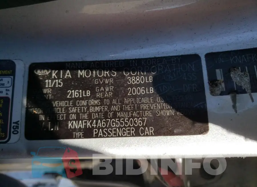 KNAFK4A67G5550367 Photo# 12