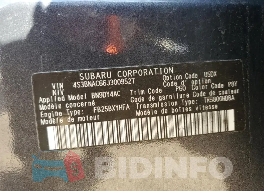 4S3BNAC66J3009527 Photo# 12