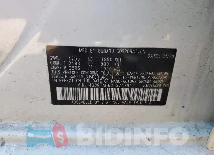 4S3GTAD63L3717912 Photo# 12