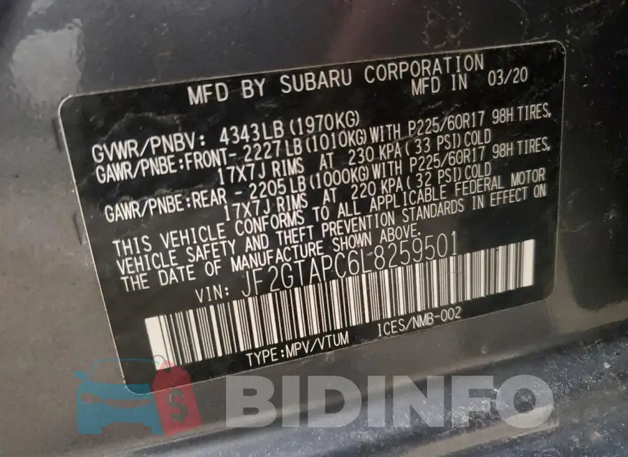JF2GTAPC6L8259501 Photo# 12