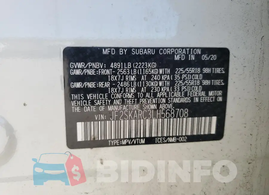 JF2SKARC3LH568708 Photo# 13