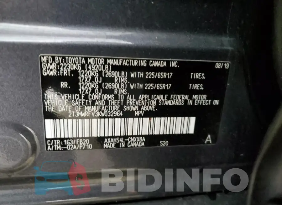 2T3MWRFV3KW032964 Photo# 13