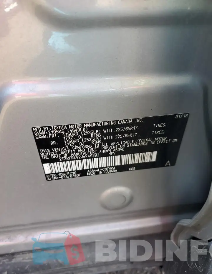 2T3RFREV2JW749393 Photo# 14