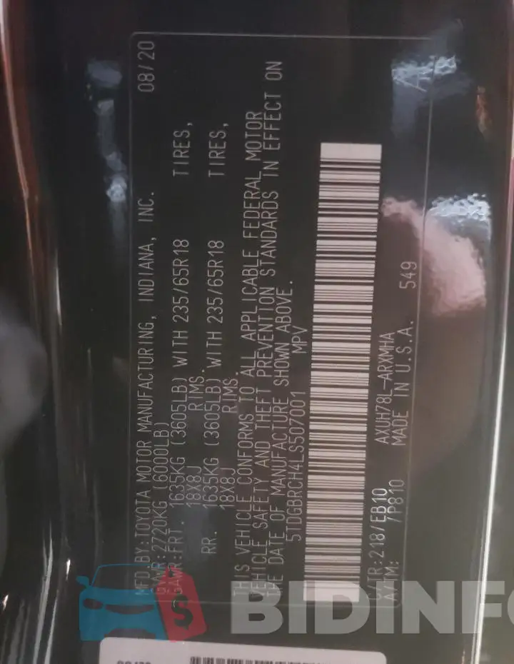 5TDGBRCH4LS507001 Photo# 13
