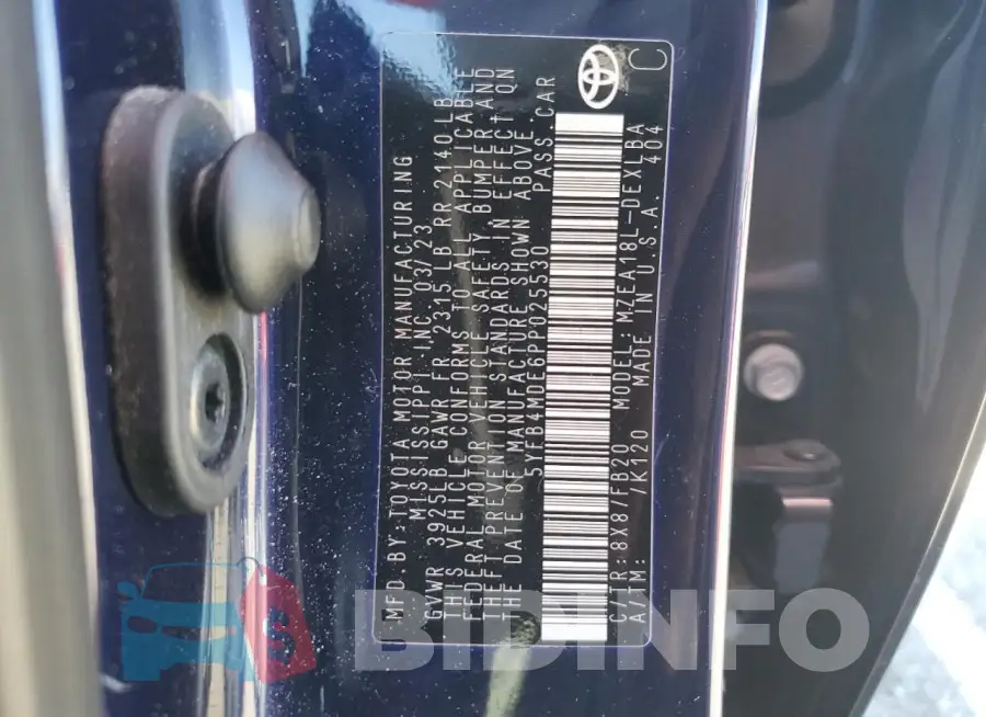 5YFB4MDE6PP025530 Photo# 13