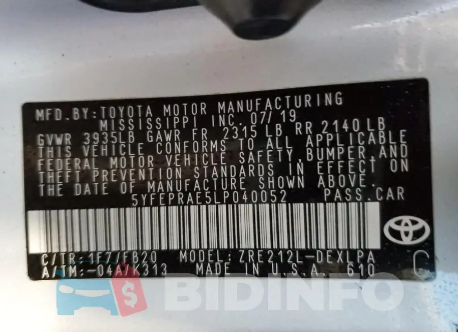 5YFEPRAE5LP040052 Photo# 12