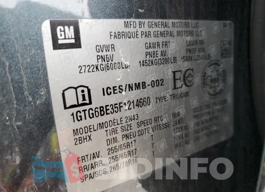 1GTG6BE35F1214660 Photo# 12