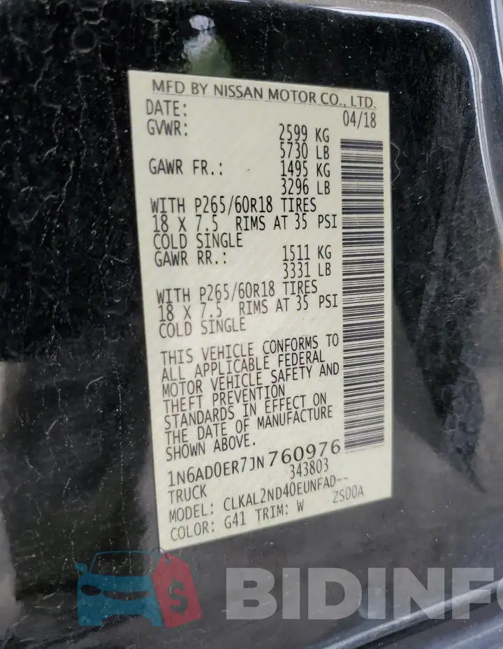 1N6AD0ER7JN760976 Photo# 12