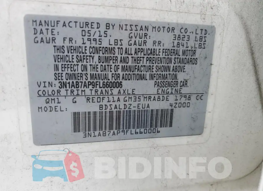 3N1AB7AP9FL660006 Photo# 12