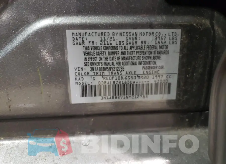 3N1AB8BV5NY212785 Photo# 12