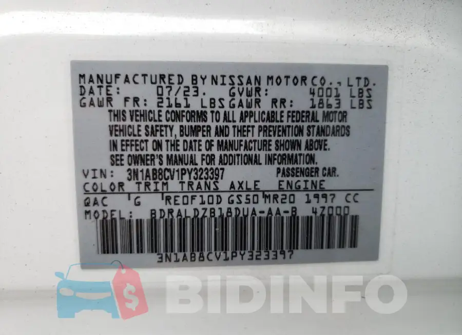 3N1AB8CV1PY323397 Photo# 12