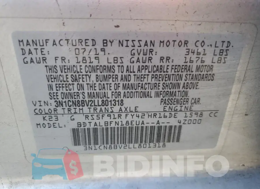 3N1CN8BV2LL801318 Photo# 12