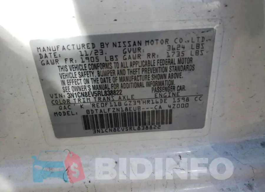 3N1CN8EV5RL838822 Photo# 13