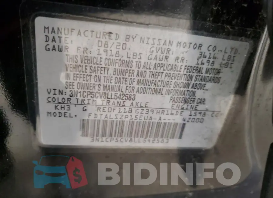 3N1CP5CV8LL542583 Photo# 13