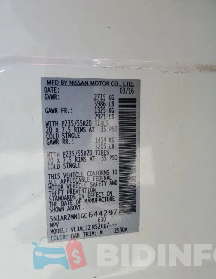 5N1AR2MN1GC644297 Photo# 13
