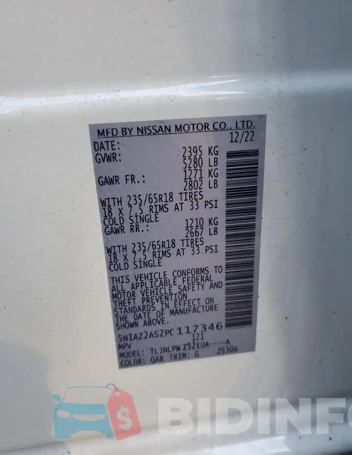 5N1AZ2AS2PC117346 Photo# 13